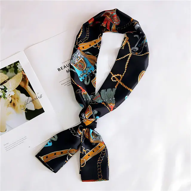 Women's Silk Scarf Long Spring And Autumn Double sided Dual use 9 Style - Shop at LoveMi