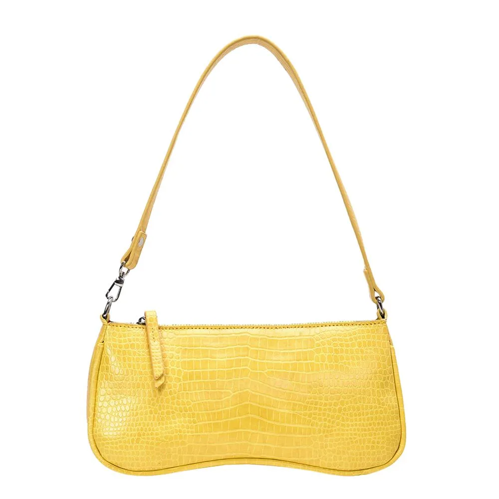 French Vintage Texture Underarm Bag Yellow - Shop at LoveMi