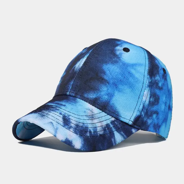 New Tie dye Baseball Cap Men's And Women's Sun shield Hats Wild Graffiti Hat Navy - Shop at LoveMi