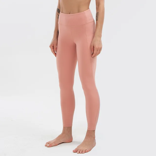 Seamless Stitching Skin friendly Nude High waist Sports Yoga Pants Pink - Shop at LoveMi