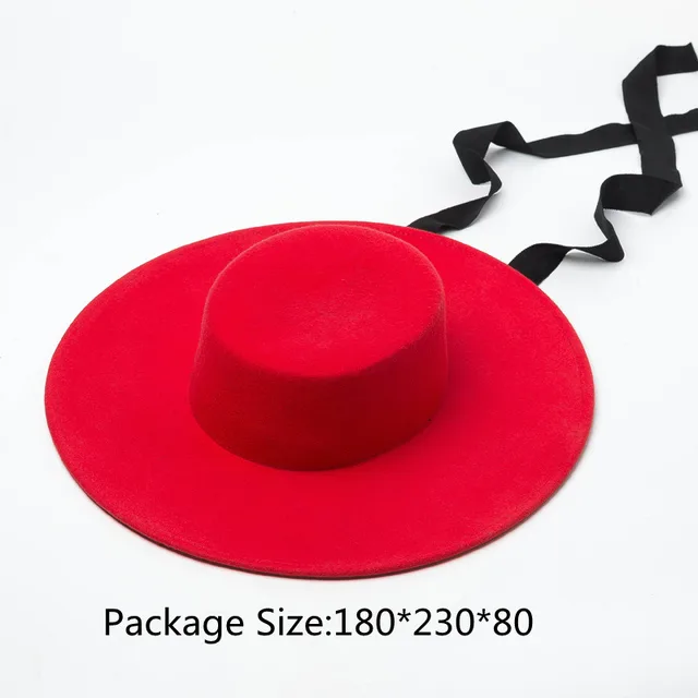 European American And British Elegant And Fashionable Woolen Hepburn Hat Red - Shop at LoveMi