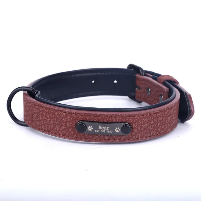 Dog Collar Lettering And Anti Loss Nameplate Custom Dog Brand Sleeve Neck Id Anti Wear Dog Cat General Traction Rope Suit Brown - Shop at LoveMi