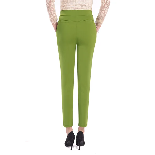 Middle Aged And Elderly Elastic Waist Pants Stretch Mother Pants Summer Thin Middle Aged Women'S High Waist Large Size Trousers Autumn Fragrance ... Autumn Fragrance Green - Shop at LoveMi