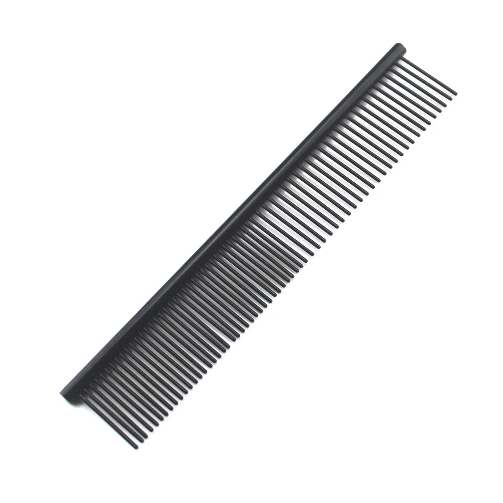 Color Stainless Steel Medium Pet Comb - Black