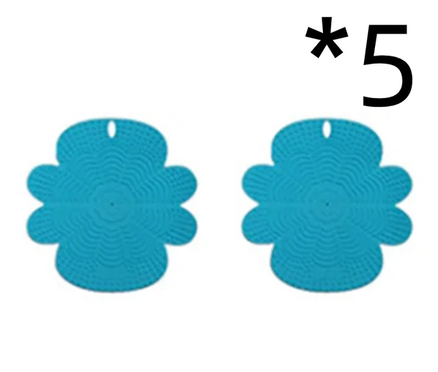 Creative Home Use Silicone Round Dishwashing Brush Fruit Kitchen Cleaning Ball 5Pcs Blue - Shop at LoveMi