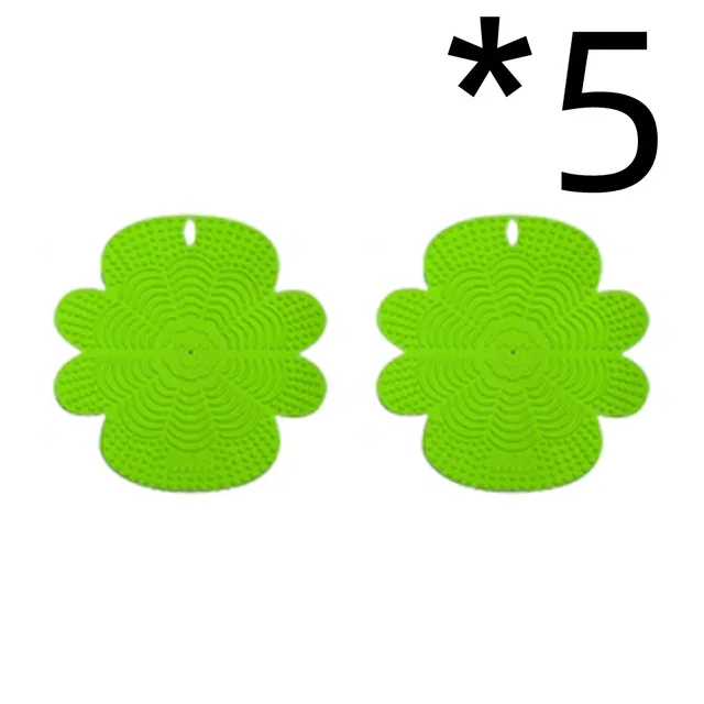 Creative Home Use Silicone Round Dishwashing Brush Fruit Kitchen Cleaning Ball 5Pcs Green - Shop at LoveMi