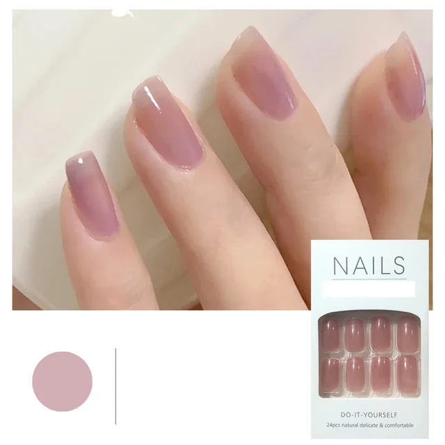 Fake Nail Patch Manicure Finished Nail Tablet Women Purple - Shop at LoveMi