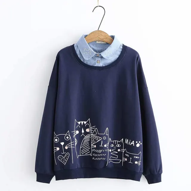 Spring Sweater Women'S Tide Spring And Autumn College Wind Junior High School Students Thin Loose Loose Spring Girl Cute Top Clothes - Shop at LoveMi