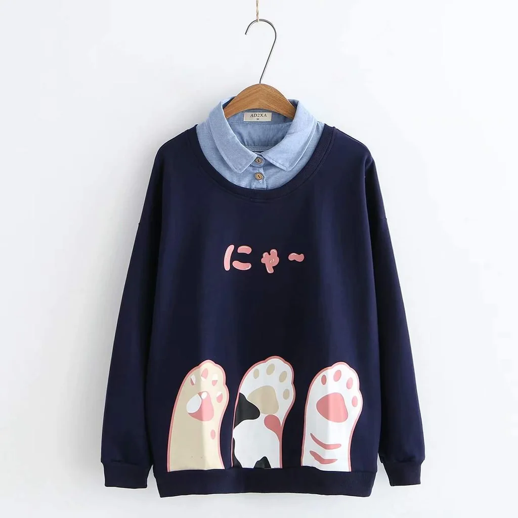 Spring Sweater Women'S Tide Spring And Autumn College Wind Junior High School Students Thin Loose Loose Spring Girl Cute Top Clothes