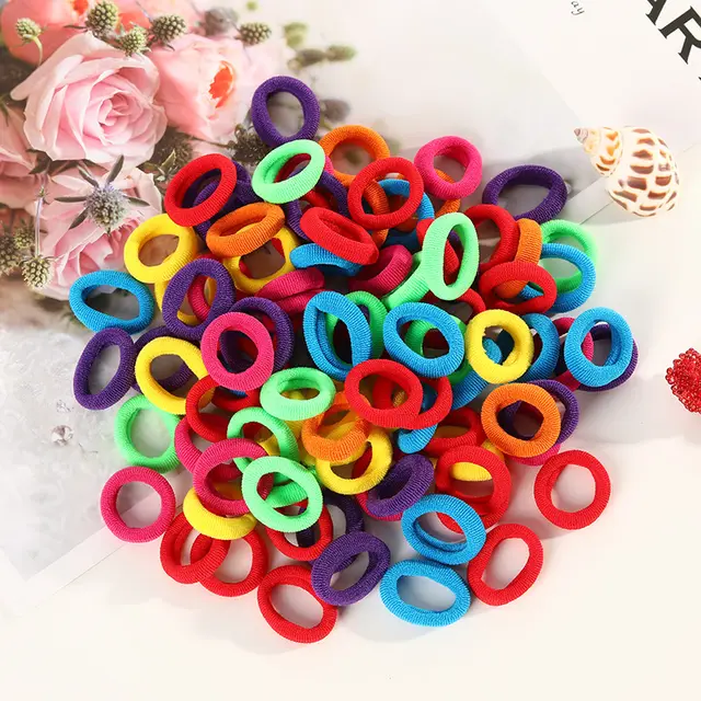 100 Small Towel Ring Bags Korean Candy Color High Elasticity Hair Accessories Head Rope 2Cm Style 13 - Shop at LoveMi