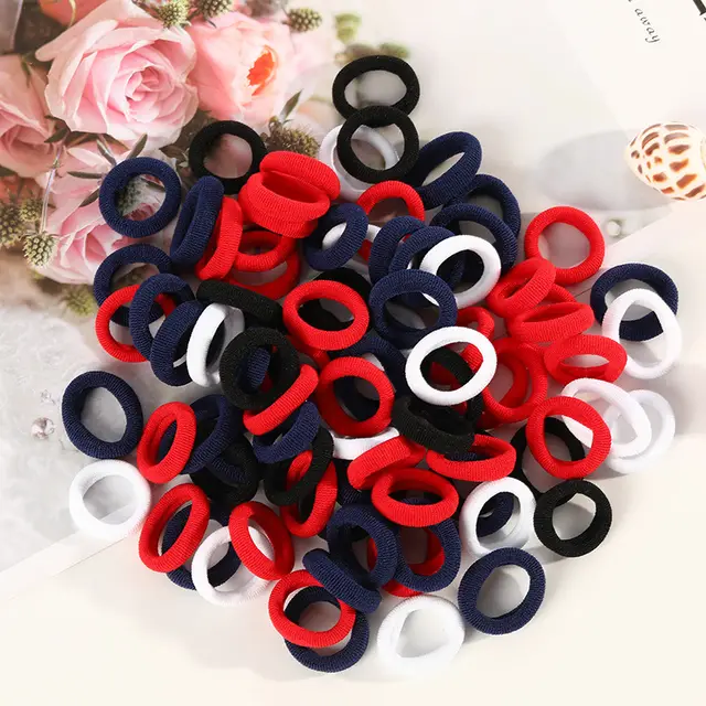 100 Small Towel Ring Bags Korean Candy Color High Elasticity Hair Accessories Head Rope 2Cm Style 4 - Shop at LoveMi