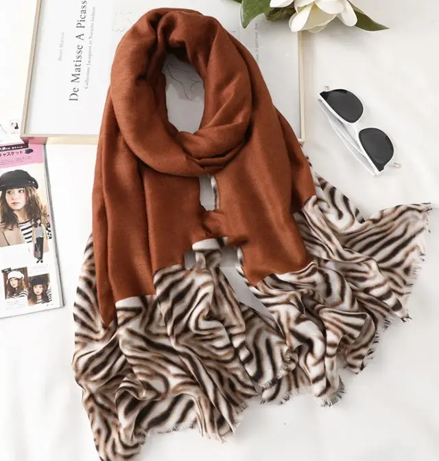 Men's And Women's Cotton Scarf Casual Leopard Print Long Gauze Scarf 5 Style - Shop at LoveMi