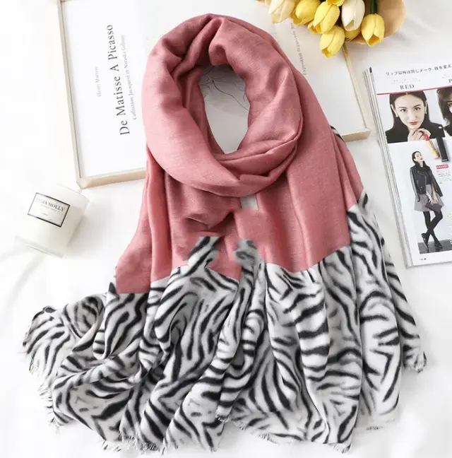 Men's And Women's Cotton Scarf Casual Leopard Print Long Gauze Scarf 9 Style - Shop at LoveMi