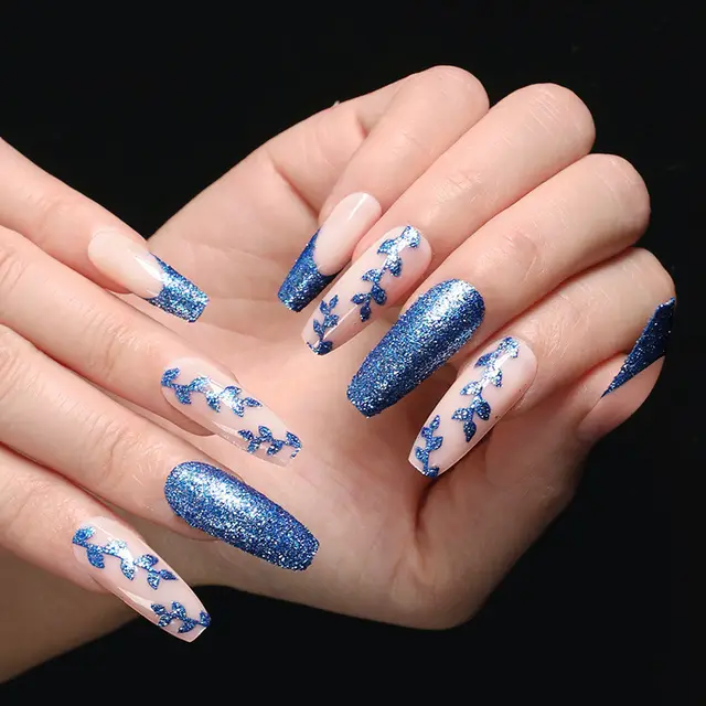 Blue Onion Pink Fake Nails Ballet Nail Coffin Nail French Manicure Fully Wearable Finished Nail Piece Boxed Photo Color - Shop at LoveMi