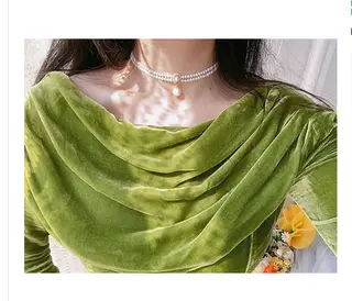 Vintage Antique French Natural Pearl Necklace Handmade Double-Layer Pearl Clavicle Chain Vintage Choker - Parallel