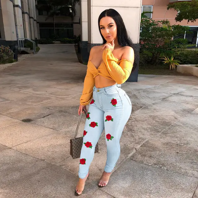 Women'S Jeans Feet Pants Foreign Trade Women'S Jeans Women'S Clothing Light Blue - Shop at LoveMi