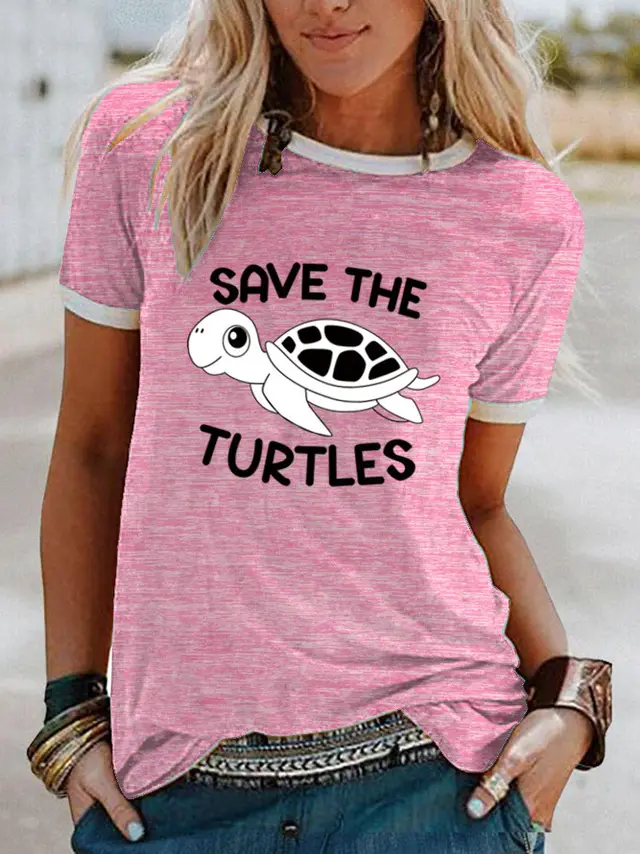 Graphic Print Hit Side Short Sleeved T Shirt Pink - Shop at LoveMi