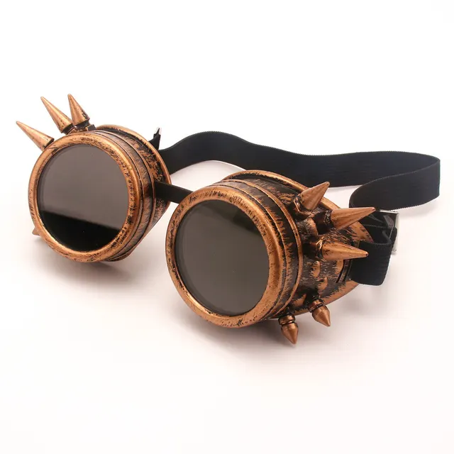 Steampunk Protective Glasses With Rivets Red Copper - Shop at LoveMi