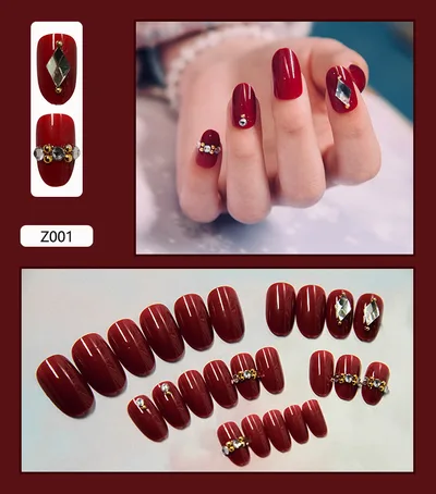 Nail Patches Nail Patches Fake Nails Finished Nail Patches Nail Stickers Z001 - Shop at LoveMi