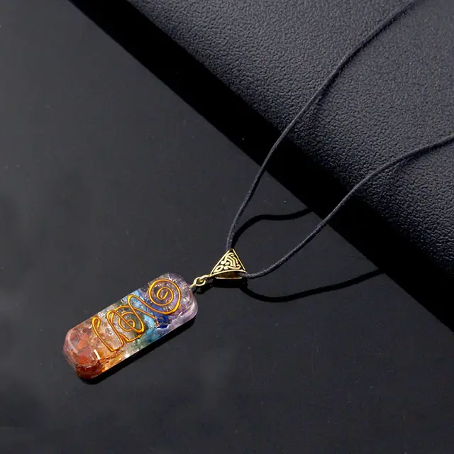 Natural Crystal Orgone Energy Orgone Seven Chakra Rough Stone Pendant Irregular Healing Energy Necklace N992 - Shop at LoveMi