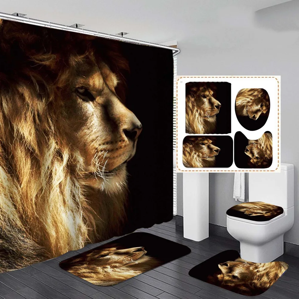 Digital Printing Waterproof Polyester Shower Curtain - 1Style