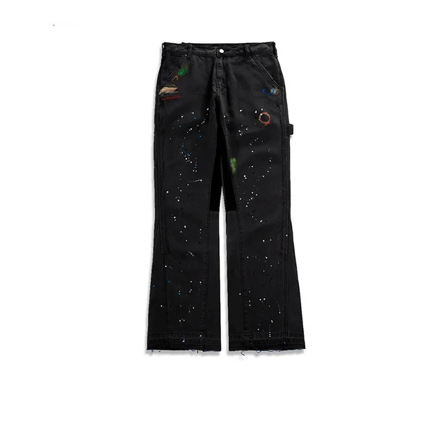 Trendy Brand Tooling Transformation Style Flared Pants Men And Women With Cat Whiskers Jeans Black - Shop at LoveMi