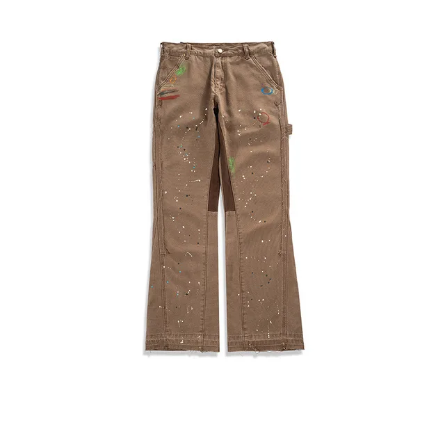 Trendy Brand Tooling Transformation Style Flared Pants Men And Women With Cat Whiskers Jeans Khaki - Shop at LoveMi