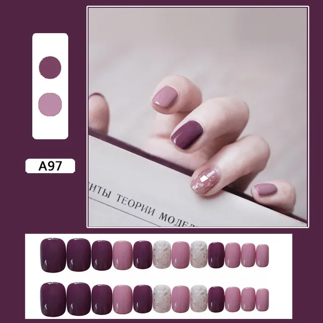 Wearable Nails Fake Nails Long And Short Detachable Net Celebrity Vibrato Finished Bride Student Pregnant Woman Nail Patch A97 - Shop at LoveMi