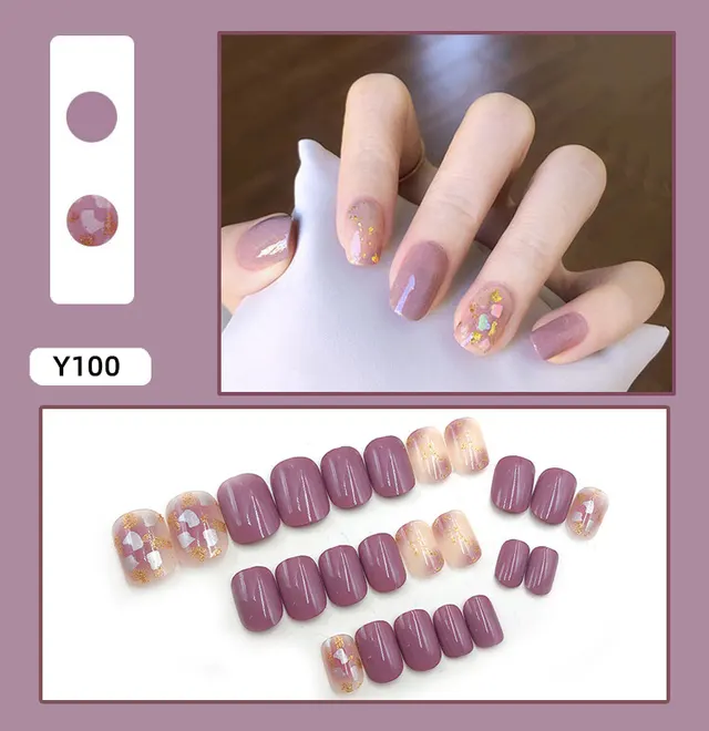 Wearable Nails Fake Nails Long And Short Detachable Net Celebrity Vibrato Finished Bride Student Pregnant Woman Nail Patch Y100 - Shop at LoveMi