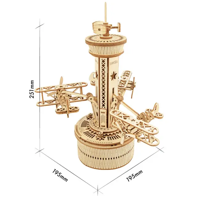 Rotatable DIY 3D Starry Night Wooden Model Building Kits Assembly Music Box Toy Gift 3Style - Shop at LoveMi