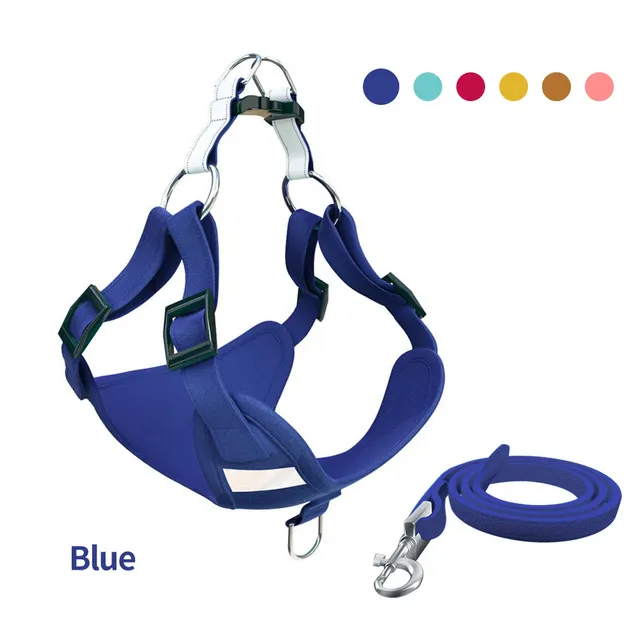 Dog Vest Type Traction Rope Chest Back Suit Reflective Dog Rope Suede Cat Chest Back Blue - Shop at LoveMi