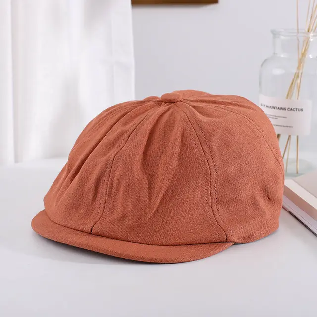 Pure Color Beret Women Summer Thin Style Trendy Fashion Retro Orange - Shop at LoveMi