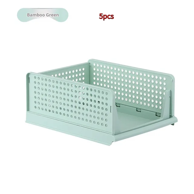 Clothes Drawer Type Plastic Rack Green 5Pcs - Shop at LoveMi