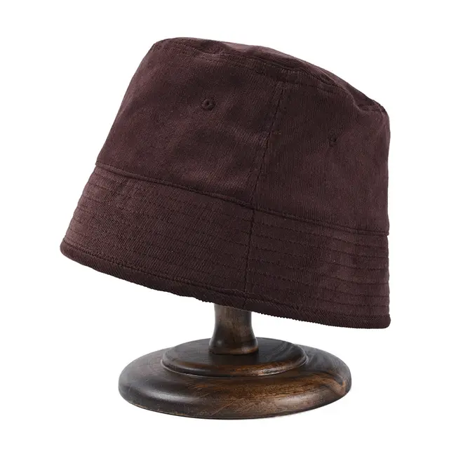 Autumn And Winter New Niche Designer Bell Corduroy Bucket Hat Solid Color Versatile Japanese Basin Hat Fisherman'S Hat Brown - Shop at LoveMi
