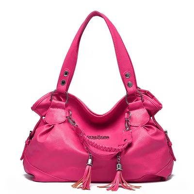 Female Bag Soft Leather Tassel Handbag Rose - Shop at LoveMi
