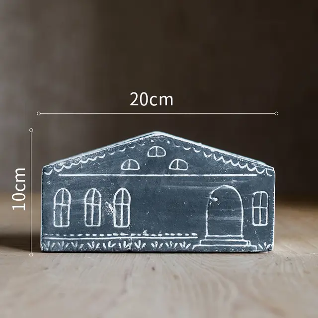 Red Pottery Small House Flower Pot Decoration Ornaments Garden Courtyard Balcony And Lovely Planting Black - Shop at LoveMi