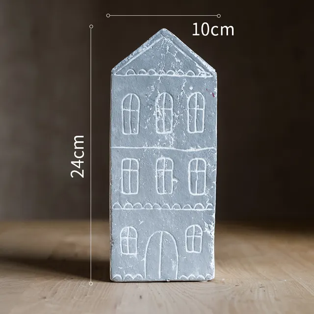 Red Pottery Small House Flower Pot Decoration Ornaments Garden Courtyard Balcony And Lovely Planting Gray High House - Shop at LoveMi