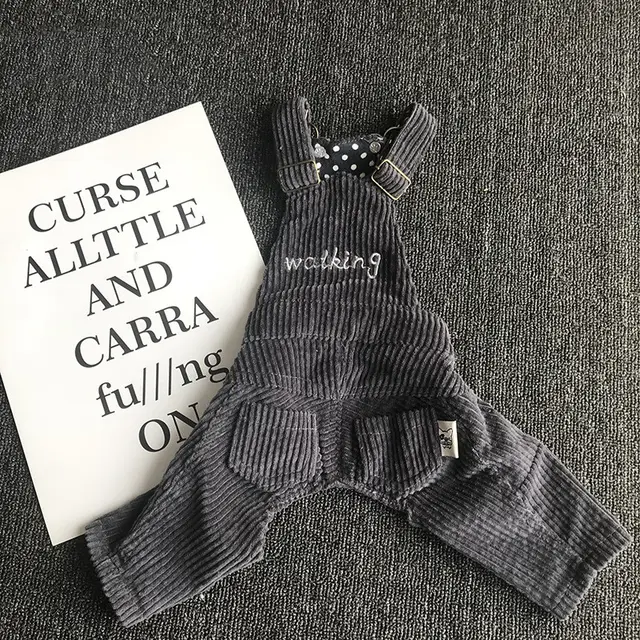 Pet Four legged Corduroy Overalls Grey - Shop at LoveMi