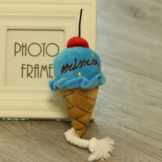 Fruit and vegetable pet toys cat and dog plush toys Ice Cream Blue - Shop at LoveMi