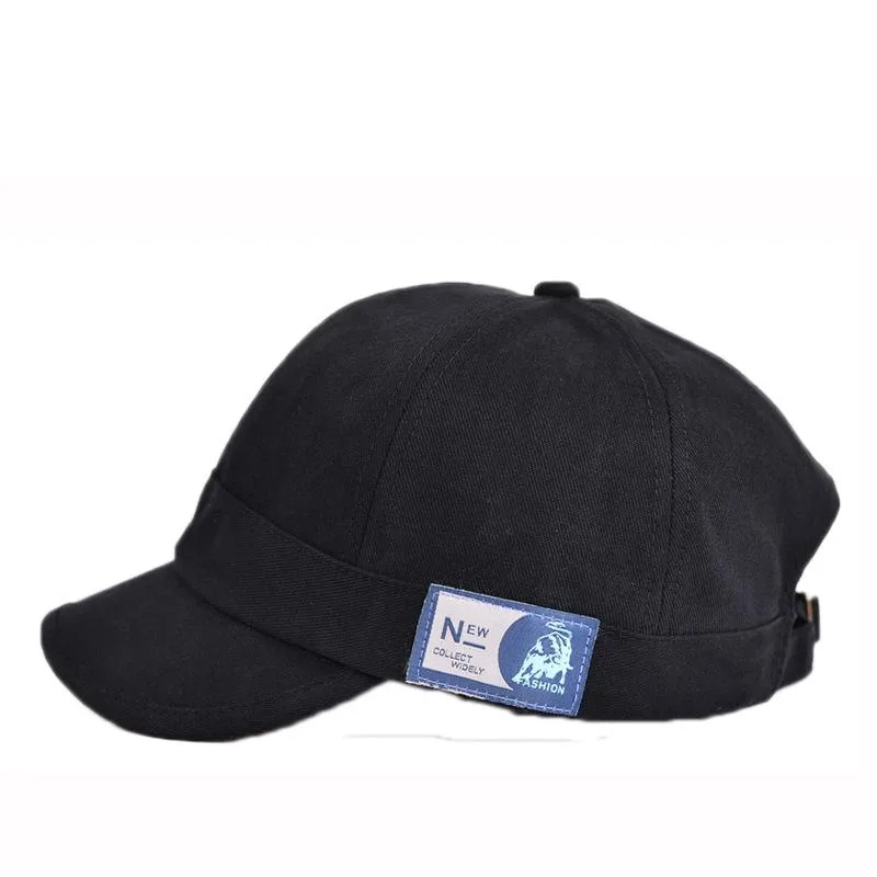 Patch Short Brim Baseball Cap Black - Shop at LoveMi