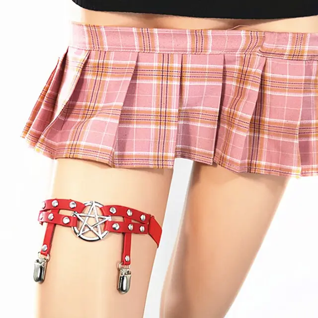 Five star Leg Ring Garter Belt Jewelry Versatile, Couple Hip hop Trend Red - Shop at LoveMi