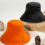Japanese Net Red Double-Sided Face-Covering Big-Edge Sunscreen Fisherman Hat - Orange
