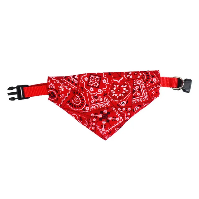 Pet Saliva Towel Retractable Triangle Scarf Collar Printed Triangle Saliva Towel Pet Supplies Red - Shop at LoveMi