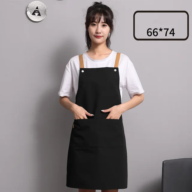 Advertising Apron Custom Female Custom Made Canvas Custom Made Japanese Simple Kitchen Black - Shop at LoveMi