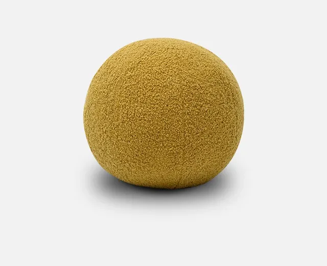 Daisyhome Homemade Velvet Spherical Soft Sculpture Pillow Pillow Nordic Style Light Luxury Bedroom Sofa Decoration Turmeric - Shop at LoveMi