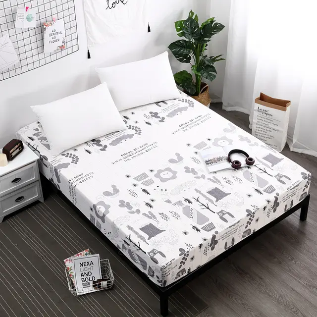 Shrimp Waterproof Bed Sheet Printing Dustproof Bed Cover Moisture proof Mattress Cover Baby Bed Wetting Pack Bed Cover 6Style - Shop at LoveMi