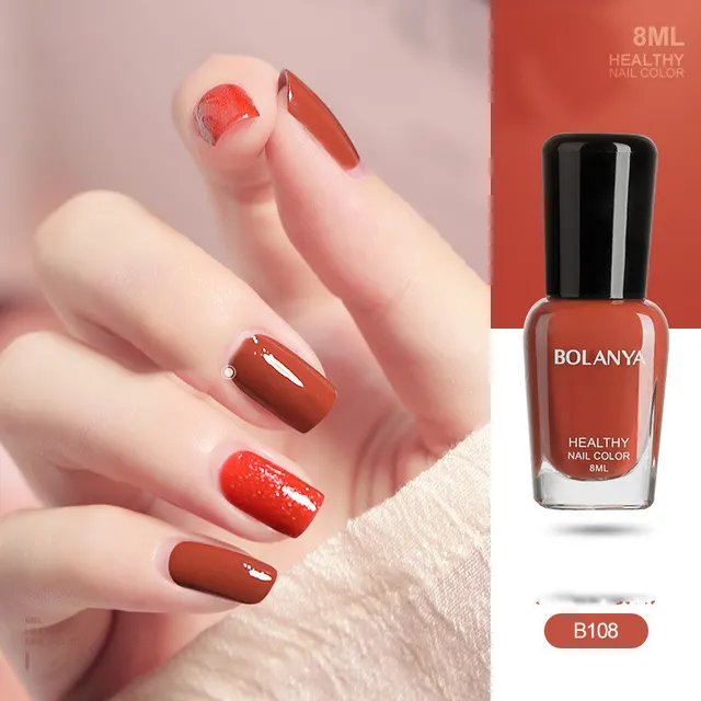 Water Based Nail Polish Free Of Baking Can Be Torn Off, Quick Drying And Lasting Caramel Pumpkin B108 - Shop at LoveMi
