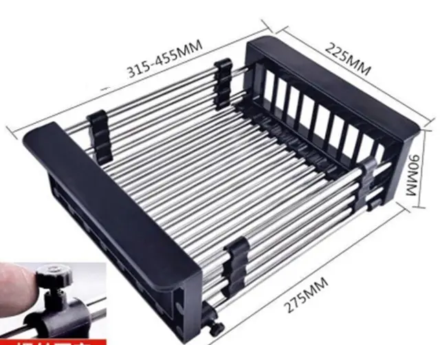 New Kitchen Sink Accessories Hanging Pp Basket Drain Basket Plastic Storage Filter Basket Wash Basin Dish Rack Black - Shop at LoveMi