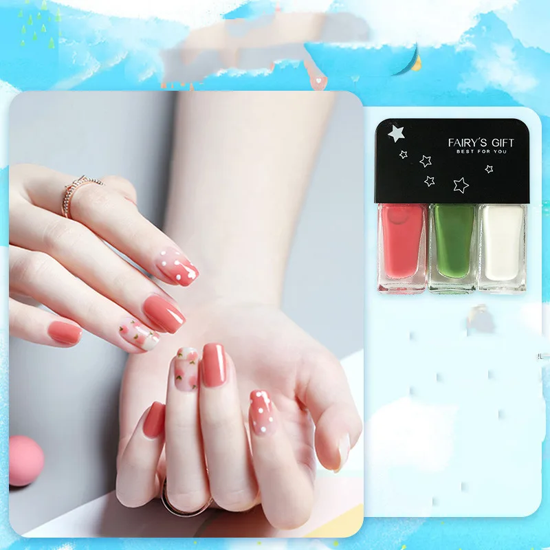 Sequined Three-Colour Nail Polish Set - 3 Style