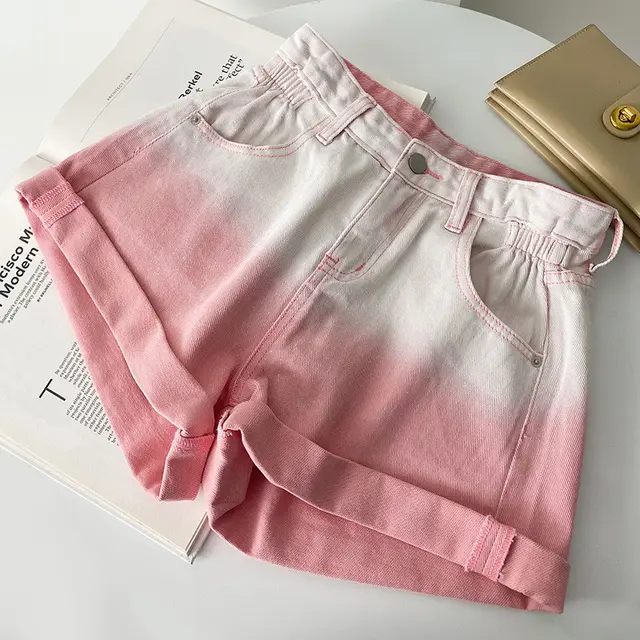 High waisted A line Version Slim Trendy Gradient Trousers Pink - Shop at LoveMi